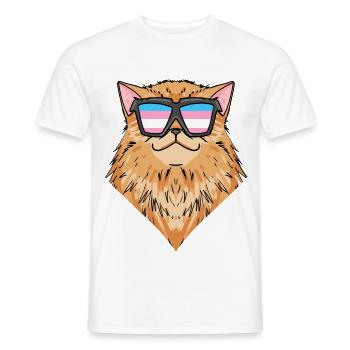 Transgender Transsexuell Perserkatze Katze - Männer T-Shirt - Weiß - Vorne - AI Model Male 178 dark (178cm)