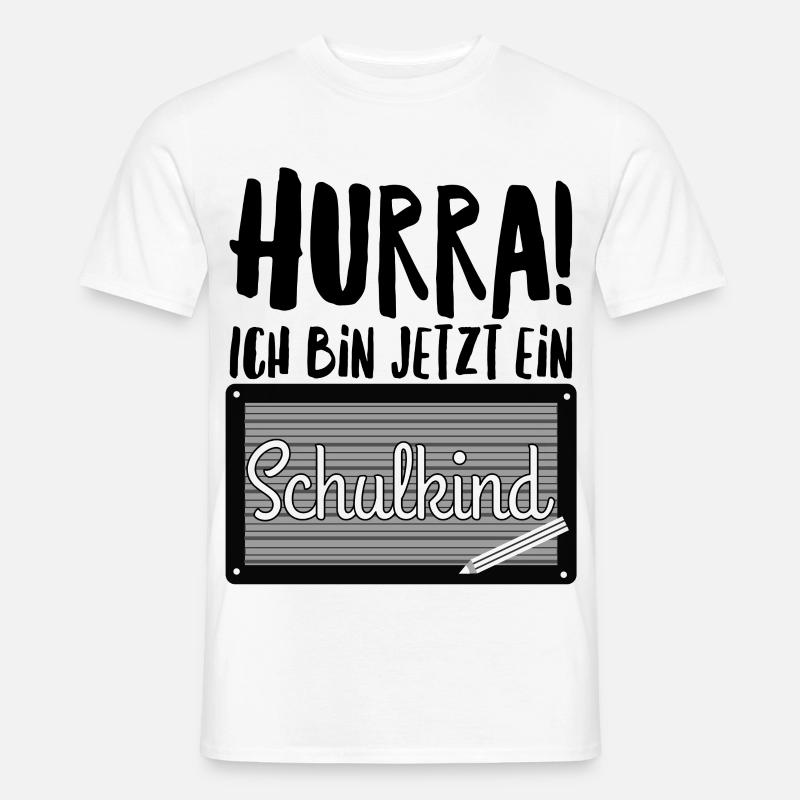 Hurra! Ich bin jetzt ein Schulkind - Männer T-Shirt - Weiß