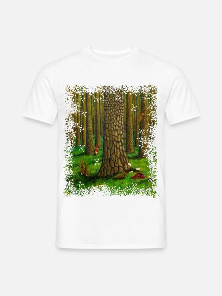 Waldtiere, Zwerg und Naturmagie - Männer T-Shirt - Weiß
