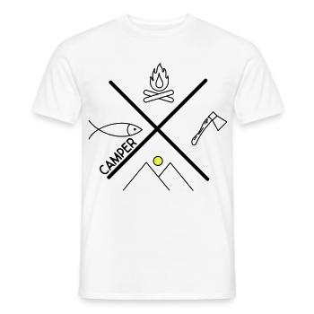 Fun design for campers - Men's T-Shirt - white - Front - AI Model Male 178 dark (178cm)