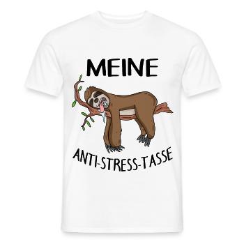Tasse Faultier Kaffeetasse - Männer T-Shirt - Weiß - Vorne - AI Model Male 178 dark (178cm)