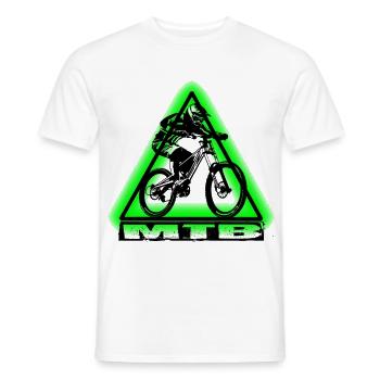 MTB Bike - Men's T-Shirt - white - Front - AI Model Male 178 dark (178cm)