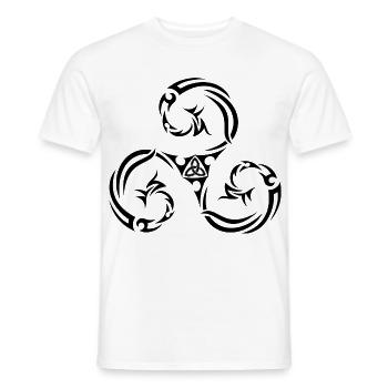 Triskèle Tribal avec Triskelion Souvenir Bretagne - T-shirt homme - blanc - Devant - AI Model Male 178 dark (178cm)