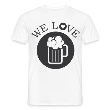 we love beer beer love icon logo icon graphic - Men's T-Shirt - white - Front - AI Model Male 178 dark (178cm)