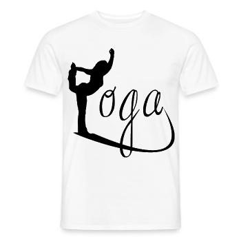 yoga - T-shirt homme - blanc - Devant - AI Model Male 178 dark (178cm)