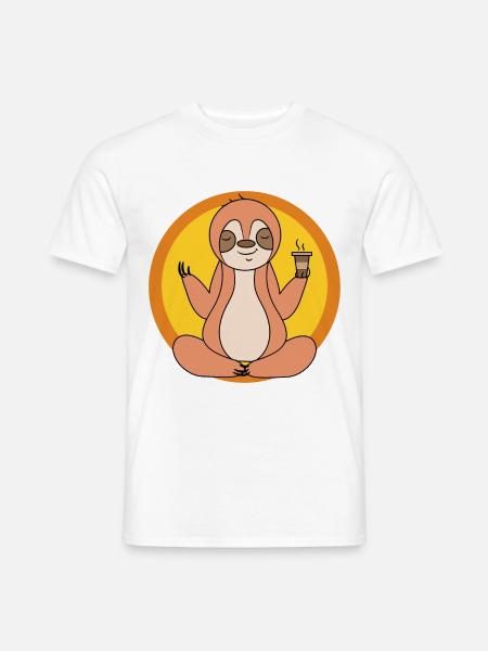 Cool Chillen Faultier Säugetier Relax Vegetarier - Männer T-Shirt - Weiß