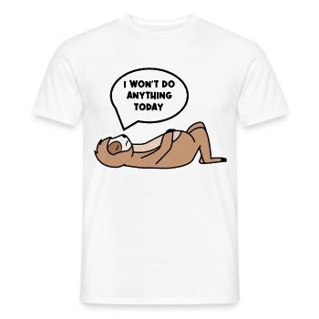 Relax Sloth Lazy Chill Statement Sleep - T-shirt homme - blanc - Devant - AI Model Male 178 dark (178cm)