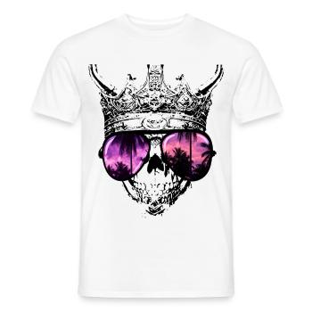 Hipster Skull King - Men's T-Shirt - white - Front - AI Model Male 178 dark (178cm)