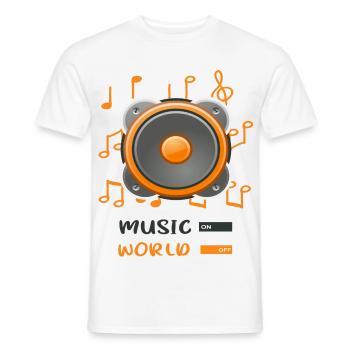 jukebox to world off - Men's T-Shirt - white - Front - AI Model Male 178 dark (178cm)