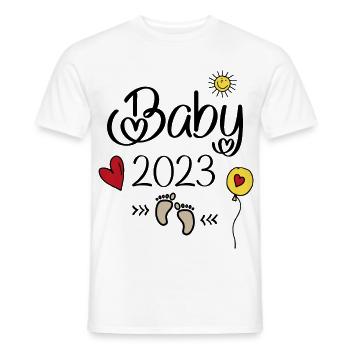 Bébé 2023 - T-shirt homme - blanc - Devant - AI Model Male 178 dark (178cm)