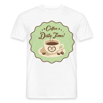 Coffe Date Time - Men's T-Shirt - white - Front - AI Model Male 178 dark (178cm)