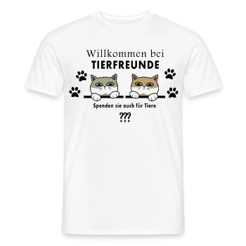 Tierfreunde Katzen - Männer T-Shirt - Weiß - Vorne - AI Model Male 178 dark (178cm)