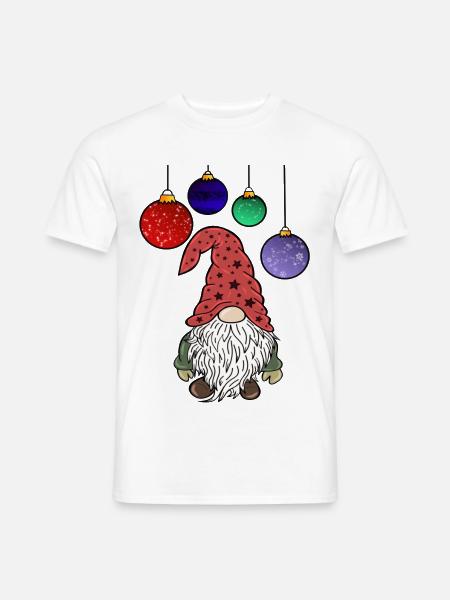 Christmas Gnom Weihnachts Wichtel - Männer T-Shirt - Weiß