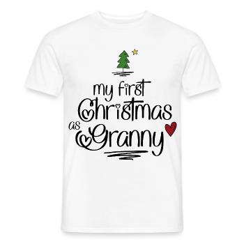 My first Christmas as Granny - Men's T-Shirt - white - Front - AI Model Male 178 dark (178cm)