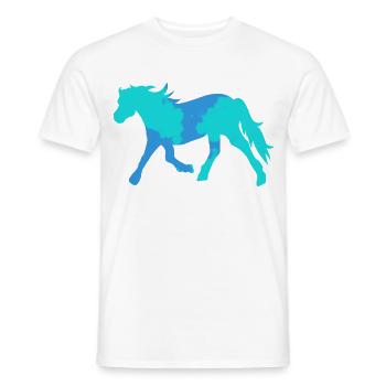 Cool Pferde Islandpferde Pferdeliebe Ross - Männer T-Shirt - Weiß - Vorne - AI Model Male 178 dark (178cm)