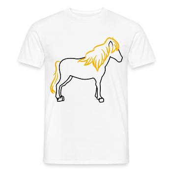 Isländer Islandpferde Pferde Pferdenarr Reiten - Männer T-Shirt - Weiß - Vorne - AI Model Male 178 dark (178cm)