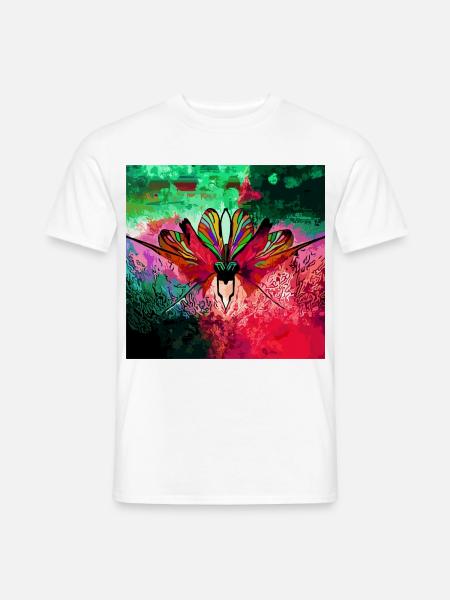 Farbexplosiver Schmetterling Naturkunst - Männer T-Shirt - Weiß