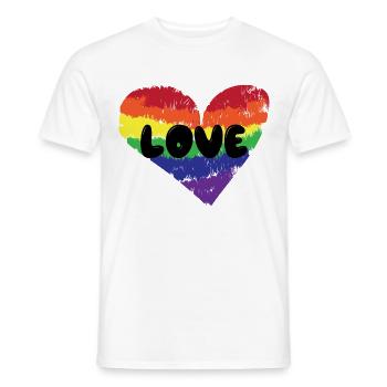 Heart Love Lgbt Relation Dire Homosexuel - T-shirt homme - blanc - Devant - AI Model Male 178 dark (178cm)
