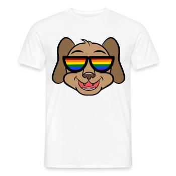 Cool Dog Lgbt Rainbow Lesbians Gay - Men's T-Shirt - white - Front - AI Model Male 178 dark (178cm)