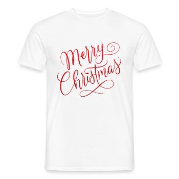 Merry Christmas with snowflakes - Men's T-Shirt - white - Front - AI Model Male 178 dark (178cm)
