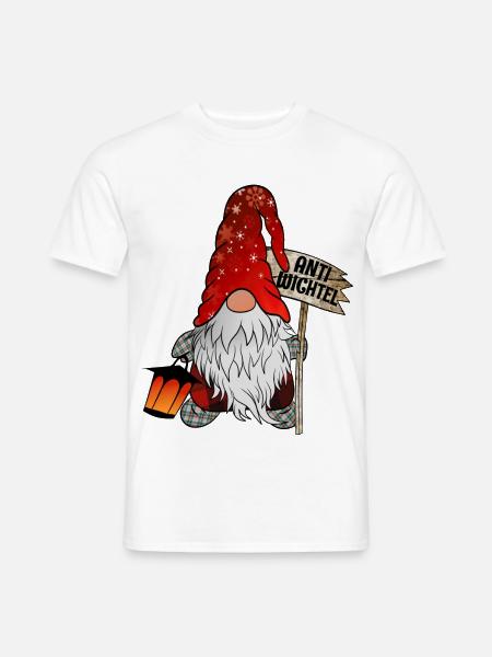 Anti Wichtel Weihnachts Zwerg - Männer T-Shirt - Weiß