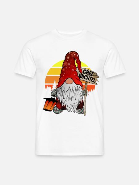 Chef Wichtel Weihnachts Gnom - Männer T-Shirt - Weiß