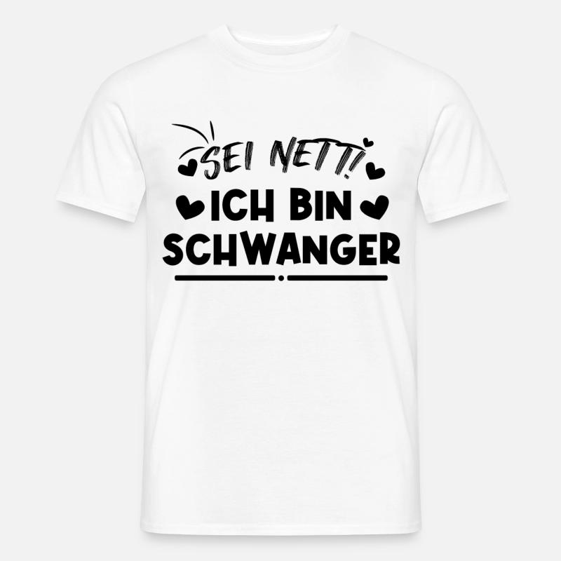 Schwanger Statement Herz Schwangerschaft Mutter - Männer T-Shirt - Weiß