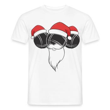 Boule Santa Tenue de pétanque pour Bouler pour boules - T-shirt homme - blanc - Devant - AI Model Male 178 dark (178cm)