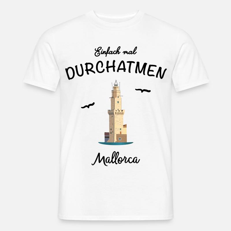 Mallorca, Einfach mal Durchatmen - Männer T-Shirt - Weiß