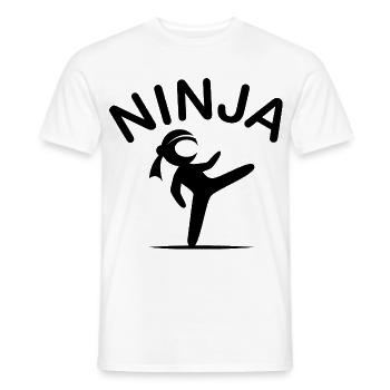 Ninja Arts Martiaux Fighter Symbol Cartoon Icône de bande dessinée - T-shirt homme - blanc - Devant - AI Model Male 178 dark (178cm)