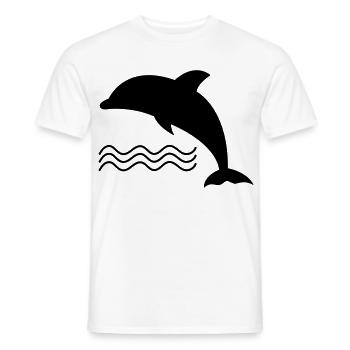 Delfin im Wasser als Vektor - Männer T-Shirt - Weiß - Vorne - AI Model Male 178 dark (178cm)