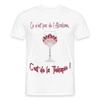Verre therapie - T-shirt homme - blanc - Devant - AI Model Male 178 dark (178cm)
