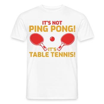 Funny Table Tennis Joke - Men's T-Shirt - white - Front - AI Model Male 178 dark (178cm)
