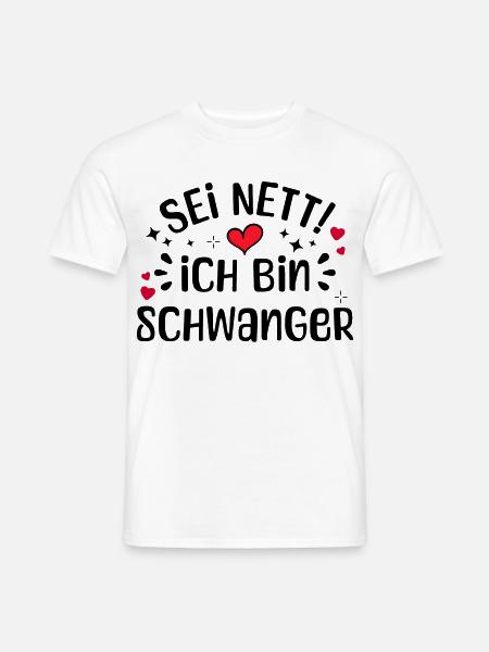Schwangerschaft Mutter Schwanger Herz Statement - Männer T-Shirt - Weiß