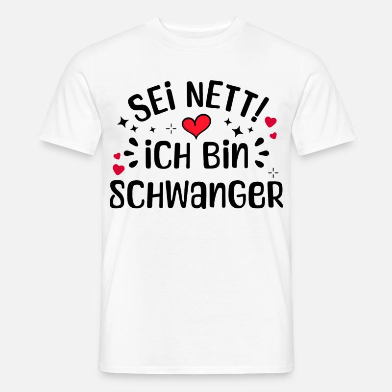 Schwangerschaft Mutter Schwanger Herz Statement - Männer T-Shirt - Weiß