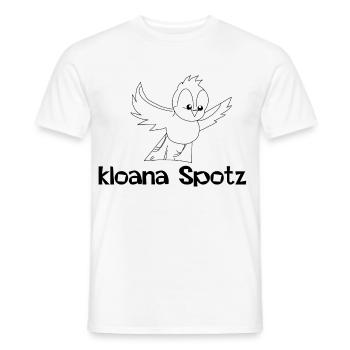 kloana Spotz-kleiner Spatz,Austrian dialect - Men's T-Shirt - white - Front - AI Model Male 178 dark (178cm)