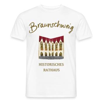 Hôtel de ville de Braunschweig, Basse-Saxe - T-shirt homme - blanc - Devant - AI Model Male 178 dark (178cm)