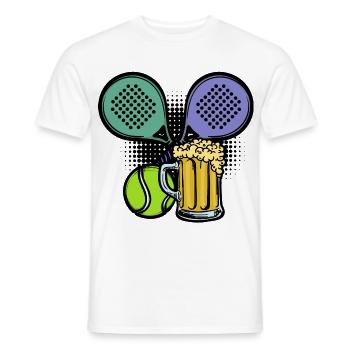 Racket Padel Balls Player Padel Sport - Men's T-Shirt - white - Front - AI Model Male 178 dark (178cm)