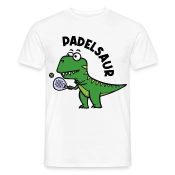 Padel Schläger Spieler Ball Dinosaurier Spruch - Männer T-Shirt - Weiß - Vorne - AI Model Male 178 dark (178cm)