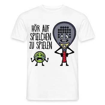 Freizeit Spieler Statement Padel Ball Schläger - Männer T-Shirt - Weiß - Vorne - AI Model Male 178 dark (178cm)