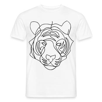 Sketch of the Black Tiger - Men's T-Shirt - white - Front - AI Model Male 178 dark (178cm)