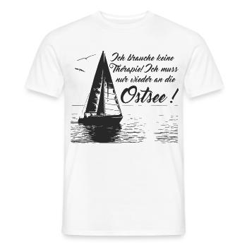 Keine Therapie ich muss nur wieder an die Ostsee - Männer T-Shirt - Weiß - Vorne - AI Model Male 178 dark (178cm)