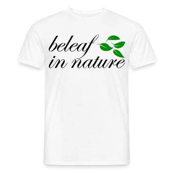 beleaf in nature - Men's T-Shirt - white - Front - AI Model Male 178 dark (178cm)