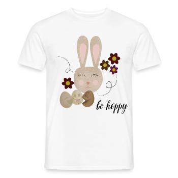 Design de lapin de Pâques Be Hoppy Cute - T-shirt homme - blanc - Devant - AI Model Male 178 dark (178cm)