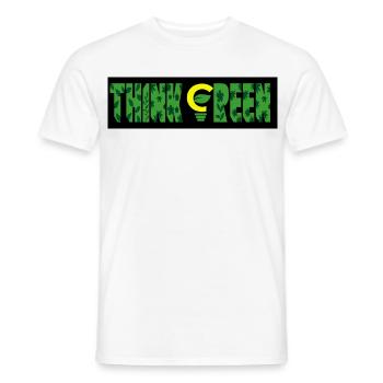 Think Green Leaf Pattern Logo - Men's T-Shirt - white - Front - AI Model Male 178 dark (178cm)