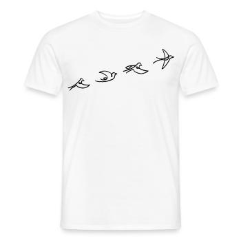 Der Flug des schwarzen Vogels - Männer T-Shirt - Weiß - Vorne - AI Model Male 178 dark (178cm)