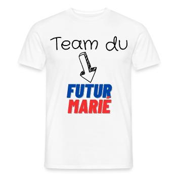 EVG Team Futur Marié. Enterrement vie célibataire - T-shirt homme - blanc - Devant - AI Model Male 178 dark (178cm)