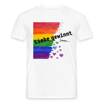 Liebe ist Liebe – Regenbogen Pride Design - Männer T-Shirt - Weiß - Vorne - AI Model Male 178 dark (178cm)
