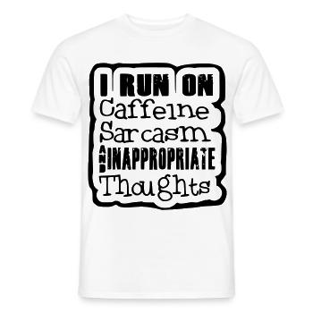 Ich liebe Koffein, Sarkasmus, seltsame Gedanken # - Männer T-Shirt - Weiß - Vorne - AI Model Male 178 dark (178cm)
