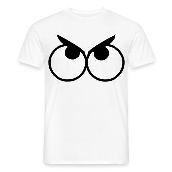 Angry looking eyes with eyebrows # - Men's T-Shirt - white - Front - AI Model Male 178 dark (178cm)